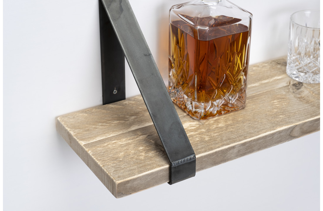Wall board scaffolding wood old 3cm with steel brackets
