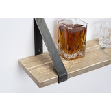 Wandplank steigerhout oud 3cm met stalen beugels