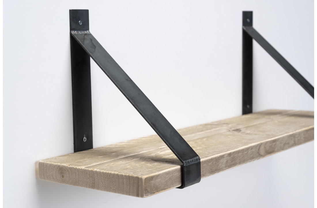 Wall board scaffolding wood old 3cm with steel brackets