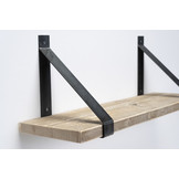 Wandplank steigerhout oud 3cm met stalen beugels