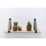 Wandregal Eiche 2cm mit Stahlbügeln