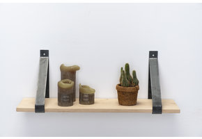 Wall shelf oak 2cm with steel brackets