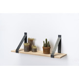 Wandregal Eiche 2cm mit Stahlbügeln