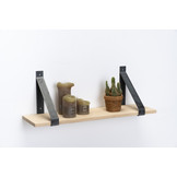 Wandregal Eiche 2cm mit Stahlbügeln