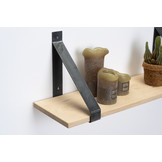 Wandregal Eiche 2cm mit Stahlbügeln