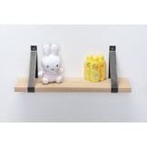 Wandplank eiken 3cm met stalen beugels