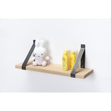 Wandplank eiken 3cm met stalen beugels