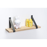 Wandplank eiken 3cm met stalen beugels