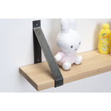 Wandplank eiken 3cm met stalen beugels