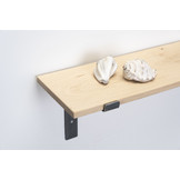 Wandregal Eiche 2cm mit öffnen Stahlbügeln II