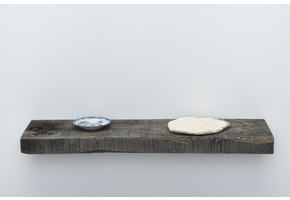 Oud eiken wagondeel wandplank 4,5cm dikte met blind montage systeem