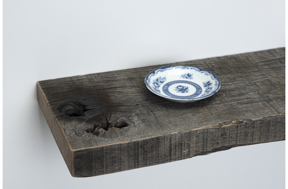 Alt eichenholz-Wagenteil-Wandtafel 5cm dick mit Blindmontagesystem