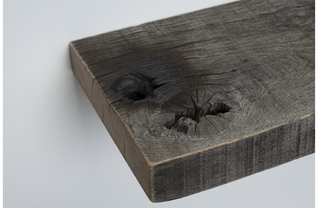 Alt eichenholz-Wagenteil-Wandtafel 5cm dick mit Blindmontagesystem