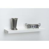 Wandplank wit 38mm dikte strak gezaagd met zwevend montage systeem