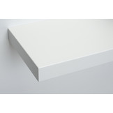 Wandplank wit 38mm dikte strak gezaagd met zwevend montage systeem