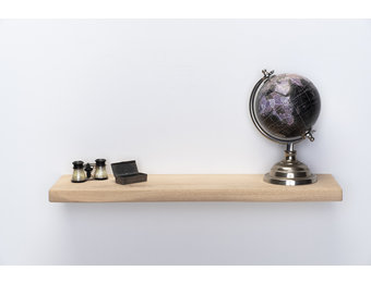 XXL Eiken wandplank 3cm dikte geschaafd met geleefde voorkant zwevend montage systeem 170t/m350cm