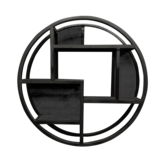 Wall rack mango wood black | round