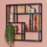 Wall rack mango wood | square