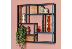 Wall rack mango wood | square