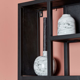 Wall rack mango wood black | square