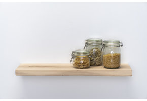 XXL Eiken wandplank 4cm dikte geschaafd met geleefde voorkant zwevend montage systeem 170t/m350cm