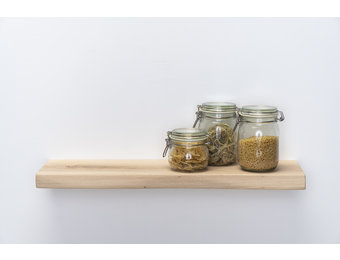 XXL Eiken wandplank 4cm dikte geschaafd met geleefde voorkant zwevend montage systeem 170t/m350cm