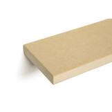 Wall shelf, paintable, 38mm thick, neatly sawn with floating mounting system
