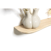 Oak wall shelf 3cm thick planed with organic shape floating mounting system