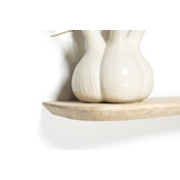 Oak wall shelf 3cm thick planed with organic shape floating mounting system