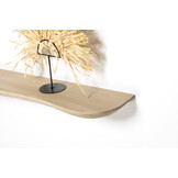 Oak wall shelf 3cm thick planed with organic shape floating mounting system