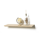 Oak wall shelf 3cm thick, planed with bevelled edge, floating mounting system
