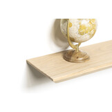 Oak wall shelf 3cm thick, planed with bevelled edge, floating mounting system