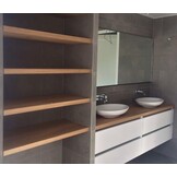 Oak wall shelf 4cm thick, planed with niche mounting