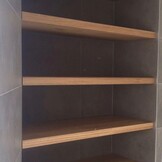 Wandregal Eiche 4cm stark, gehobelt mit Nischenmontage