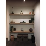 Oak wall shelf 4cm thick, planed with niche mounting