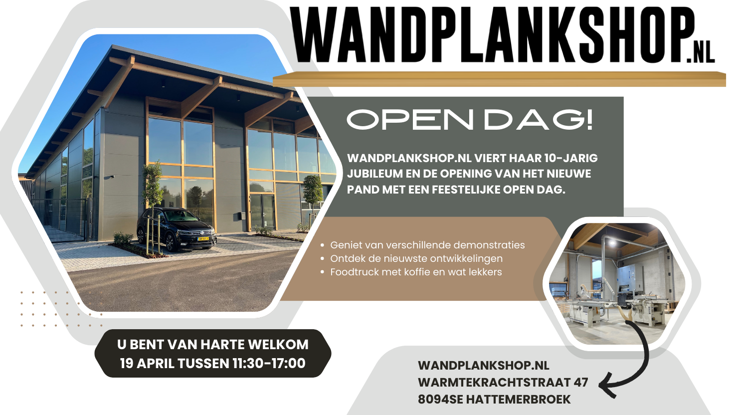 10-jarig jubileum Wandplankshop.nl  & opening van ons nieuwe pand! 