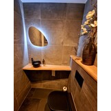 XXL Oak wall board 4cm thickness planed with lived front floating mounting system 170t/m350cm