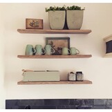 XXL Oak wall board 3cm thickness planed with lived front floating mounting system 170t/m350cm