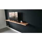 XXL Eiken wandplank 3cm dikte geschaafd met geleefde voorkant zwevend montage systeem 170t/m350cm