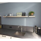 Wall shelf oak 2cm with open steel brackets