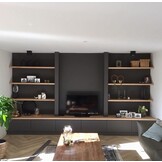 Eiken wandplank 4cm dikte geschaafd strak gezaagd met zwevend montage systeem