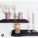 Zwart eiken wandplank 26mm geschuurd met blind montage systeem