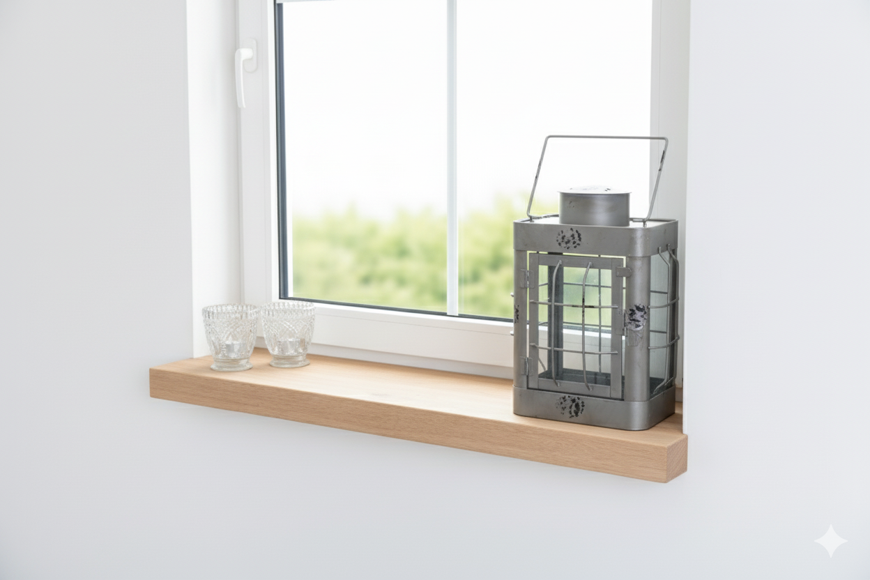XXL Oak windowsill custom-made, planed, 40mm thick, weathered front 170 to 350 cm