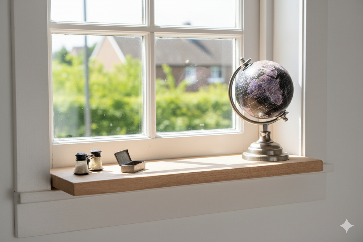 XXL Oak windowsill custom-made, planed, 30mm thick, weathered front 170 to 350 cm