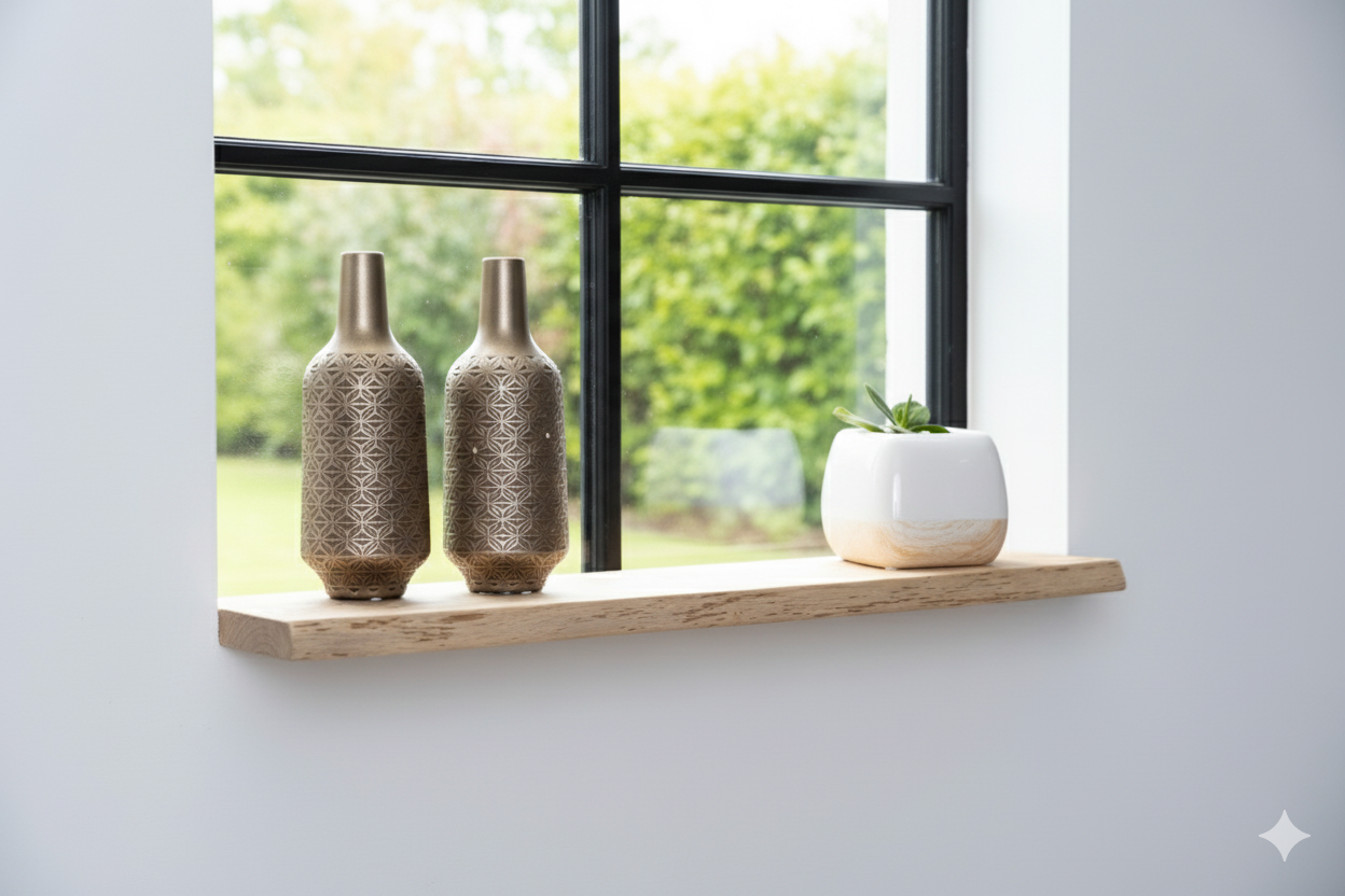 Eichenfensterbank auf Maß, geschliffen 24mm stark