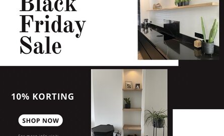 10% Korting op Wandplanken en vensterbanken tijdens onze Black friday sale!