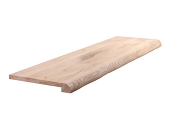 Massief eiken overzet vensterbank met geleefde boomstamrand -  40mm dikte