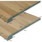 Fensterbank aus massiver Eiche mit Kante aus verwittertem Baumstamm – 40 mm dick