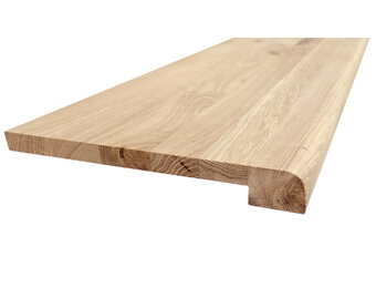 Massief eiken overzet vensterbank met afgeronde voorkant - 40mm dikte