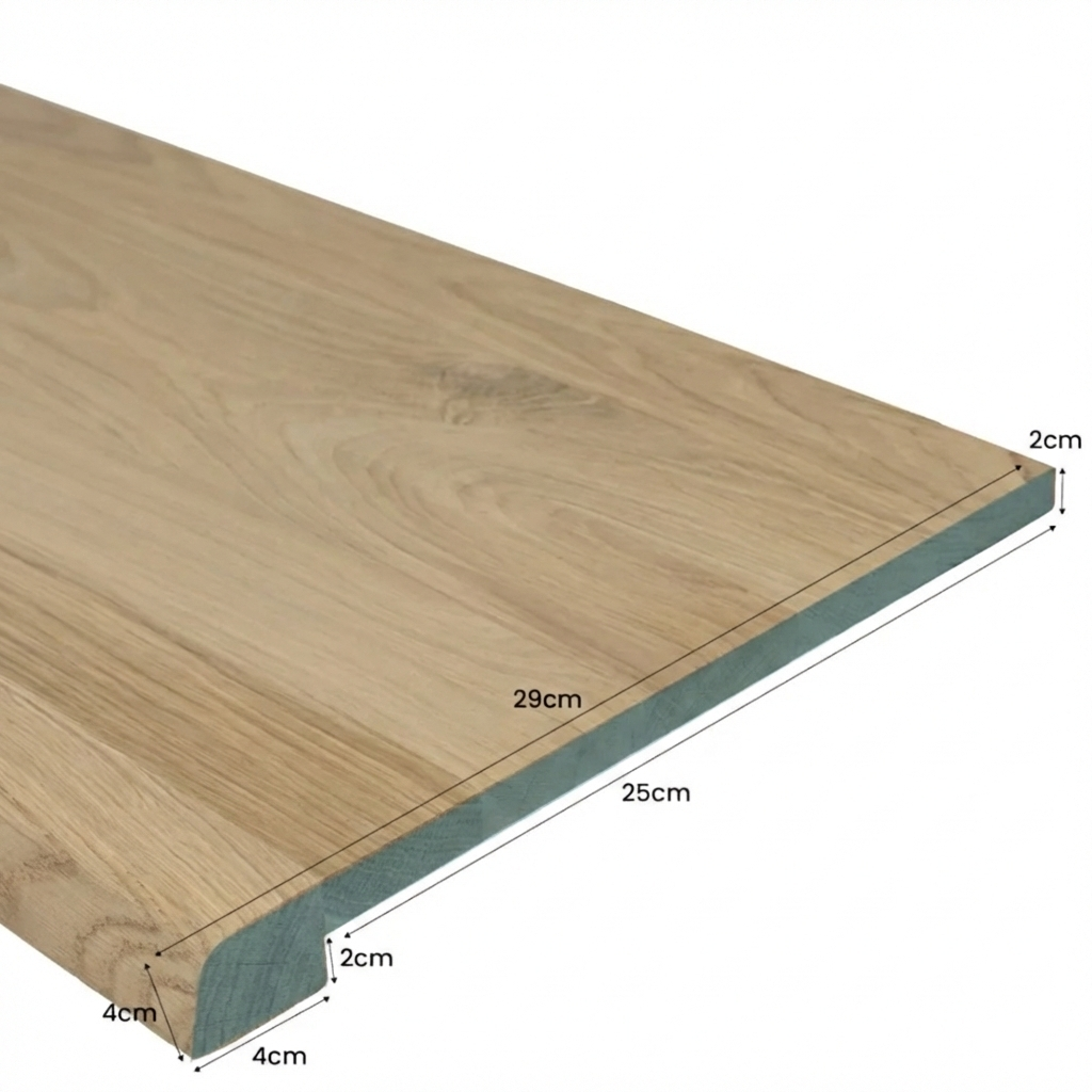 Solid oak windowsill with a beveled front - 40mm thick
